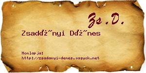 Zsadányi Dénes névjegykártya