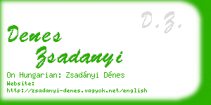 denes zsadanyi business card